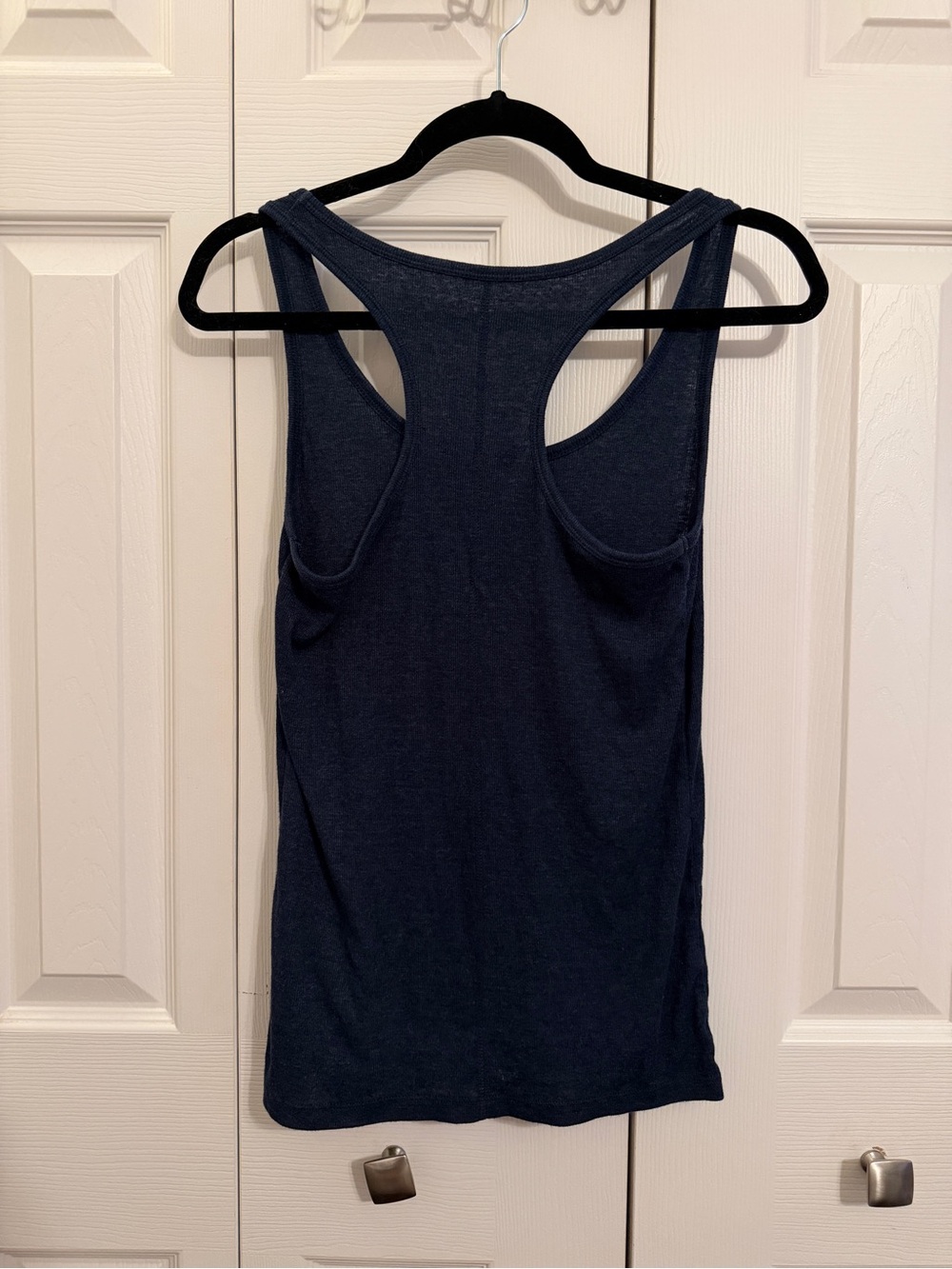 Universal Thread Navy Racerback Tank Top Ribbed Fitted Minimalist Everyday Basic - Picture 2 of 4